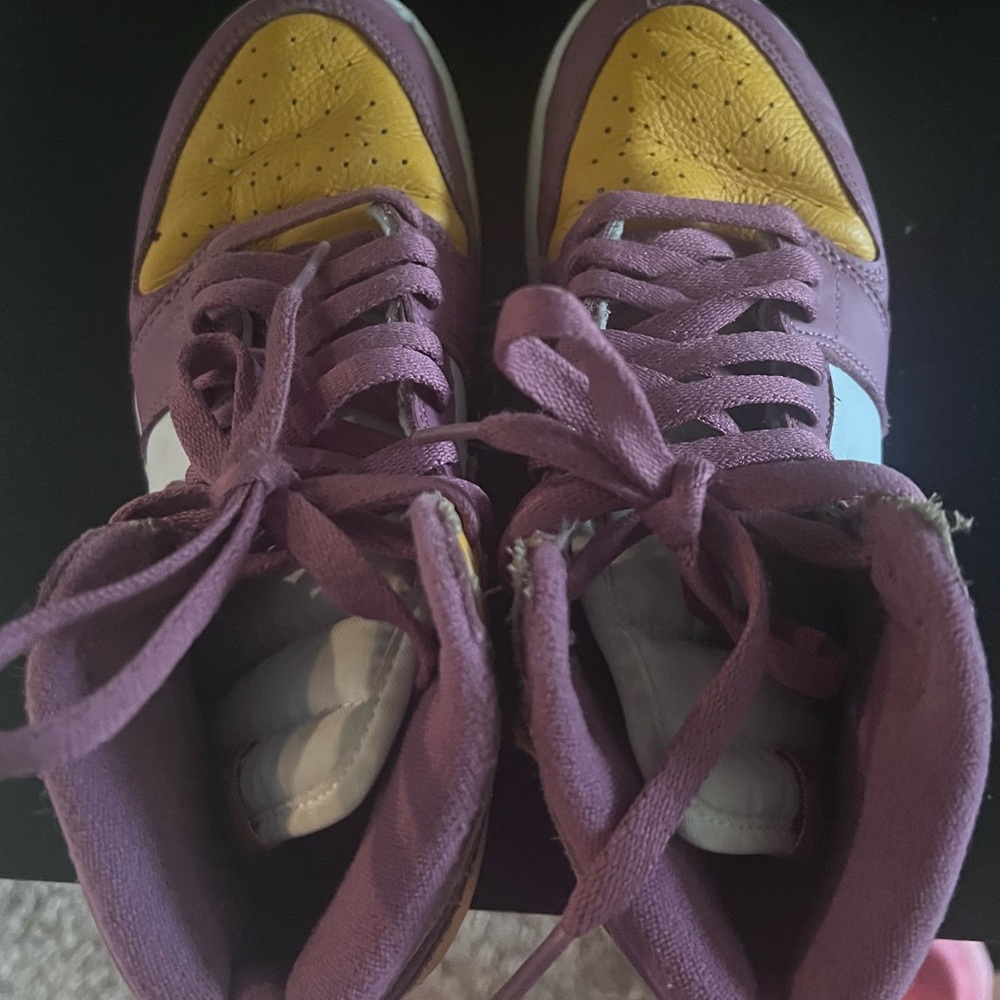 Jordan Purple and Yellow Sneakers Suede Low-Top